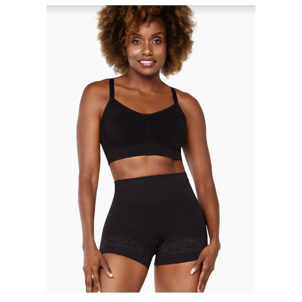 Brand New Curveez Women's Size XL Black Boy Shorts Shaping Shapewear